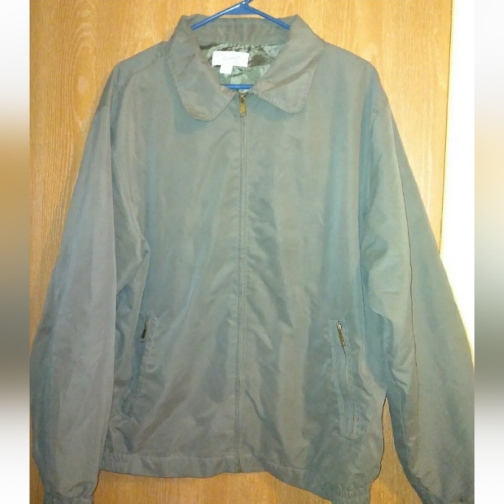 Haband 'Casual Joe' Mens Large Military Green Zippered Jacket